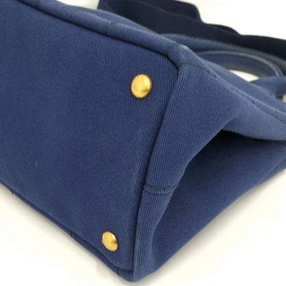 Prada Canapa Tote 2-Way Canvas Blue