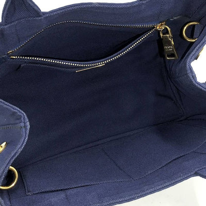 Prada Canapa Tote 2-Way Canvas Blue