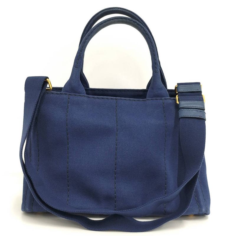 Prada Canapa Tote 2-Way Canvas Blue