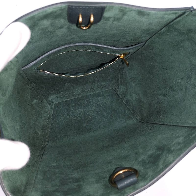 Celine Sangles Small Bucket Shoulder Bag Leather Green