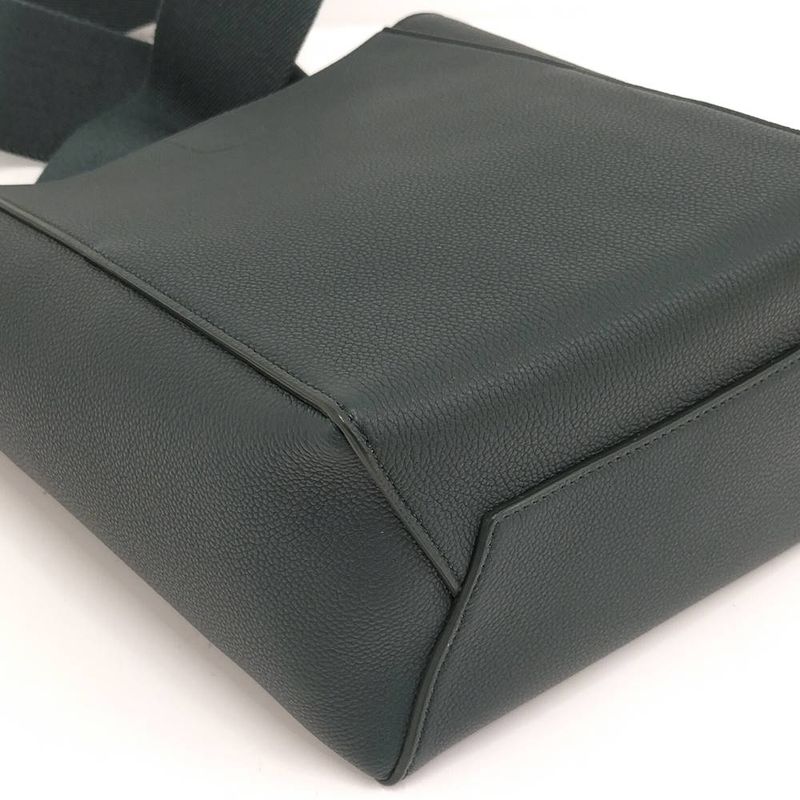 Celine Sangles Small Bucket Shoulder Bag Leather Green