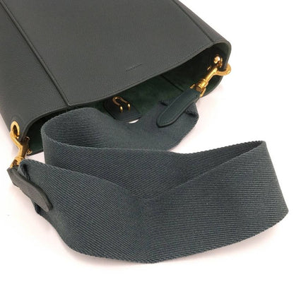 Celine Sangles Small Bucket Shoulder Bag Leather Green