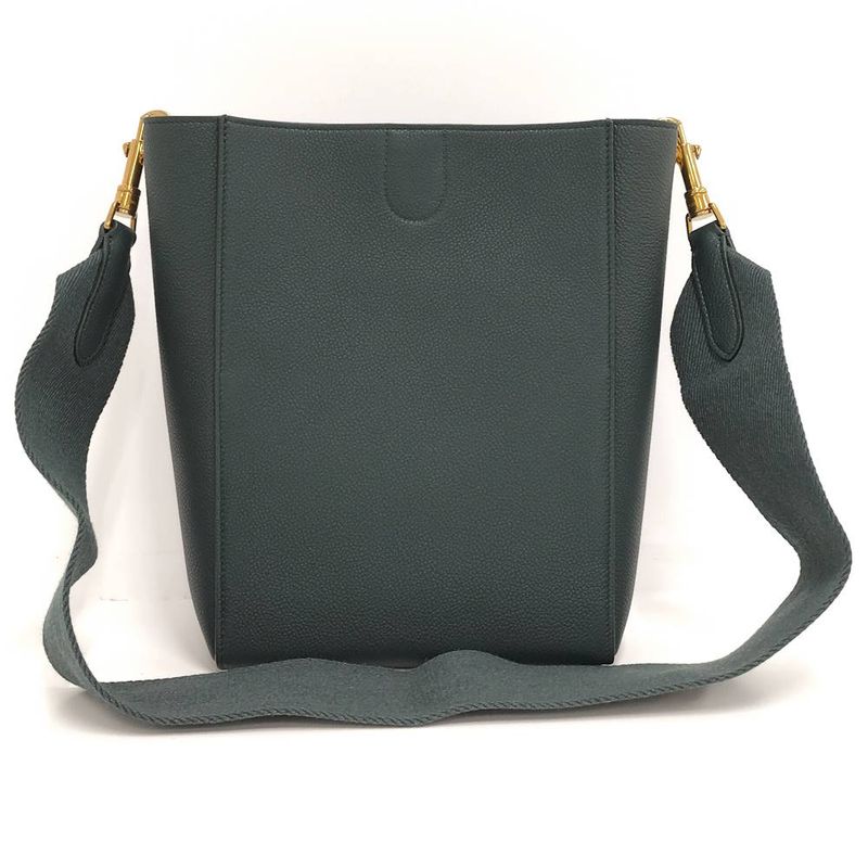 Celine Sangles Small Bucket Shoulder Bag Leather Green