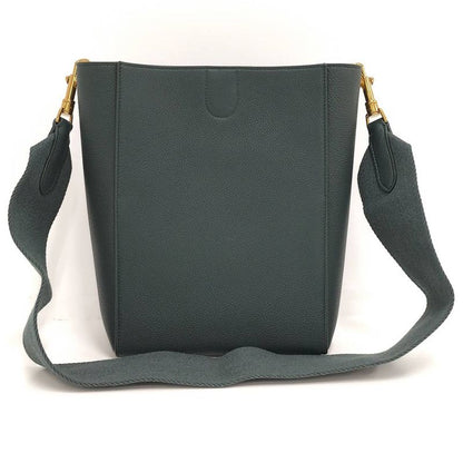 Celine Sangles Small Bucket Shoulder Bag Leather Green