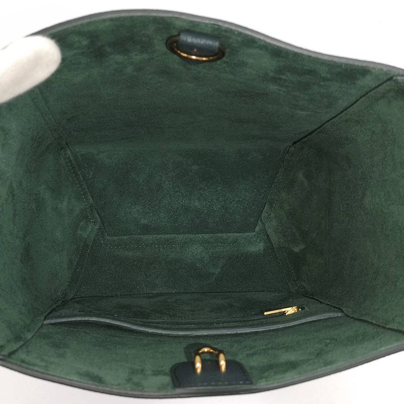 Celine Sangles Small Bucket Shoulder Bag Leather Green