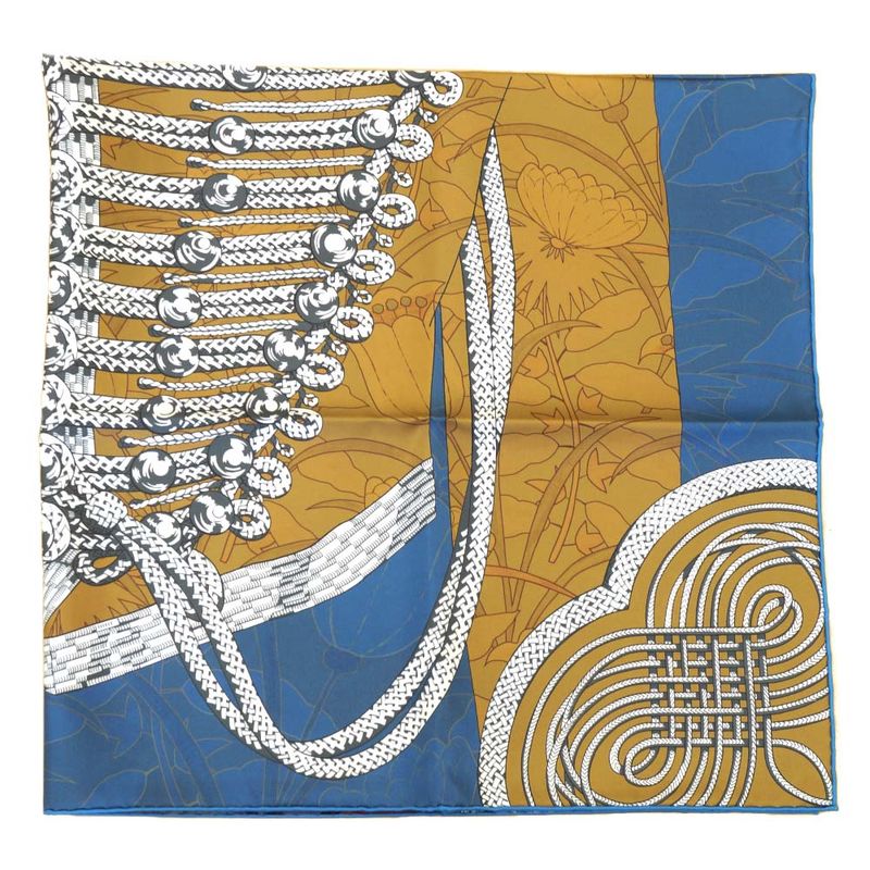 Hermes Carre 90 Double Face Brandebourgs Fleuris Brandenburg Ornament Scarf