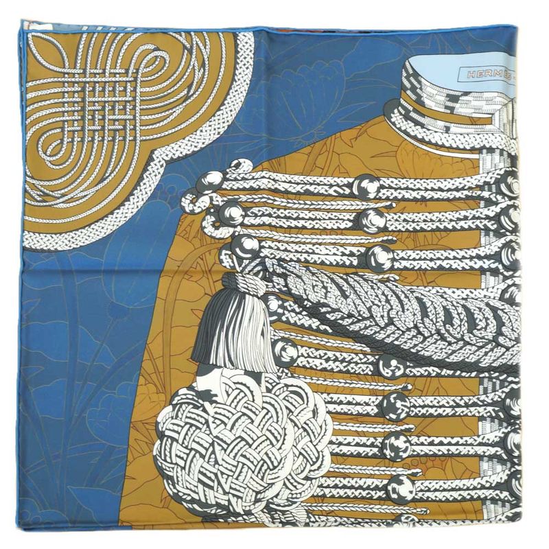 Hermes Carre 90 Double Face Brandebourgs Fleuris Brandenburg Ornament Scarf