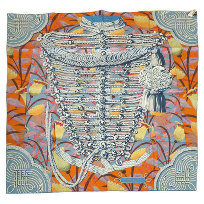 Hermes Carre 90 Double Face Brandebourgs Fleuris Brandenburg Ornament Scarf