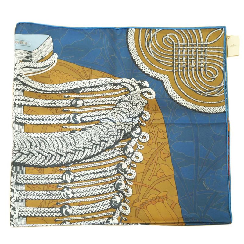Hermes Carre 90 Double Face Brandebourgs Fleuris Brandenburg Ornament Scarf
