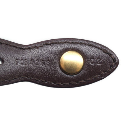 Celine Triomphe Choker Necklace Brown Gold C2