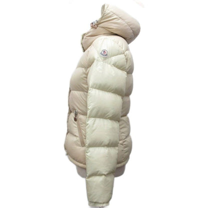 Moncler Berengere Down Jacket Hood Snap Button Logo 0 Beige