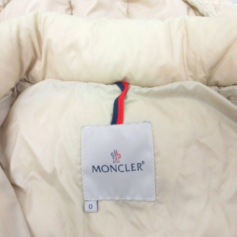 Moncler Berengere Down Jacket Hood Snap Button Logo 0 Beige