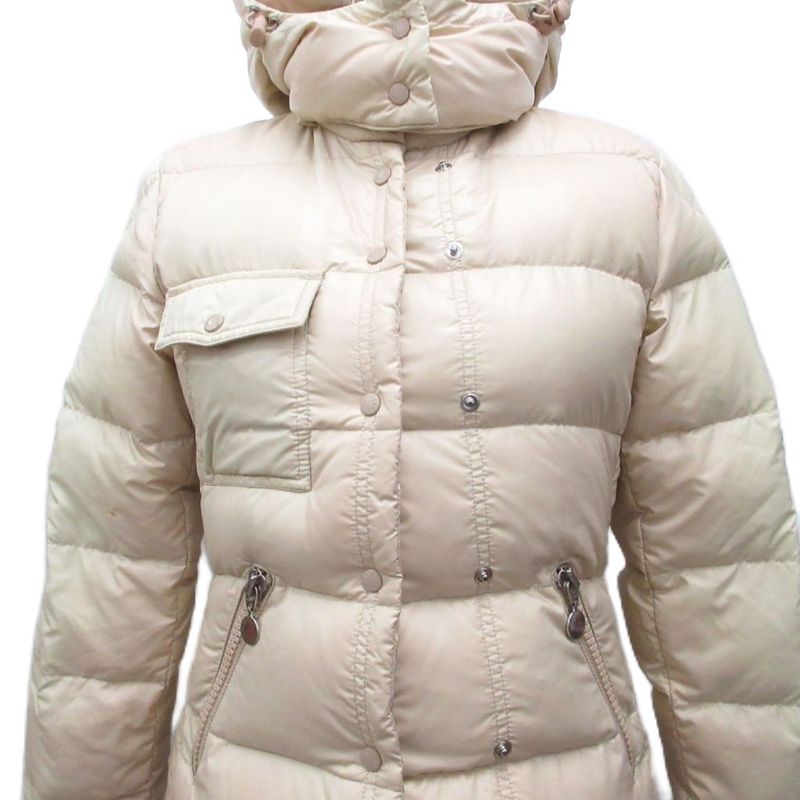 Moncler Berengere Down Jacket Hood Snap Button Logo 0 Beige