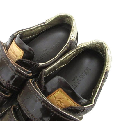 Louis Vuitton Monogram Sneakers Low Cut Velcro Logo Shoes 35.5 Brown