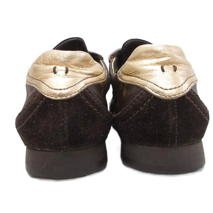 Louis Vuitton Monogram Sneakers Low Cut Velcro Logo Shoes 35.5 Brown