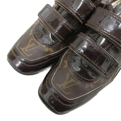 Louis Vuitton Monogram Sneakers Low Cut Velcro Logo Shoes 35.5 Brown