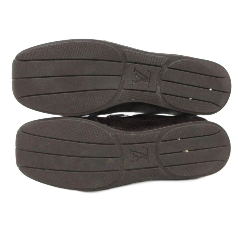 Louis Vuitton Monogram Sneakers Low Cut Velcro Logo Shoes 35.5 Brown