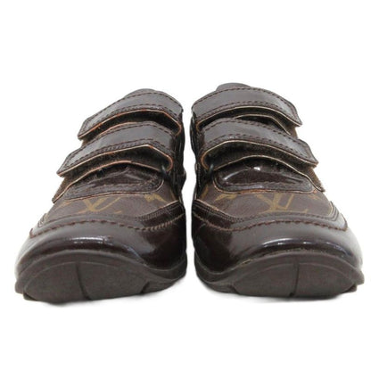 Louis Vuitton Monogram Sneakers Low Cut Velcro Logo Shoes 35.5 Brown