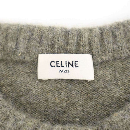 Celine Alpaca Cowl Argyle Car Digan Beige Shoulder Bag
