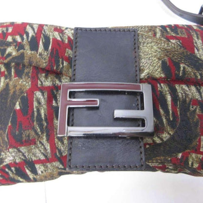 Fendi Mamma Bucket Shoulder Bag Bird Print Zucca Pattern Logo Leather Hawk