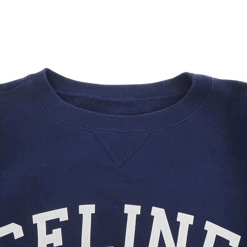 Celine Logo Print Sweatshirt Trainer Navy