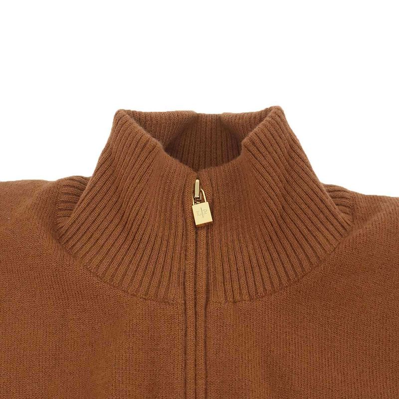Loro Piana Cashmere Driver's Knit Cardigan Brown 46