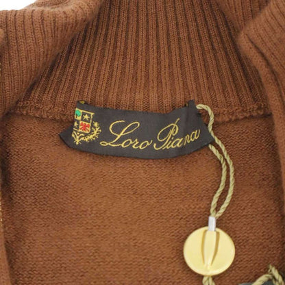 Loro Piana Cashmere Driver's Knit Cardigan Brown 46