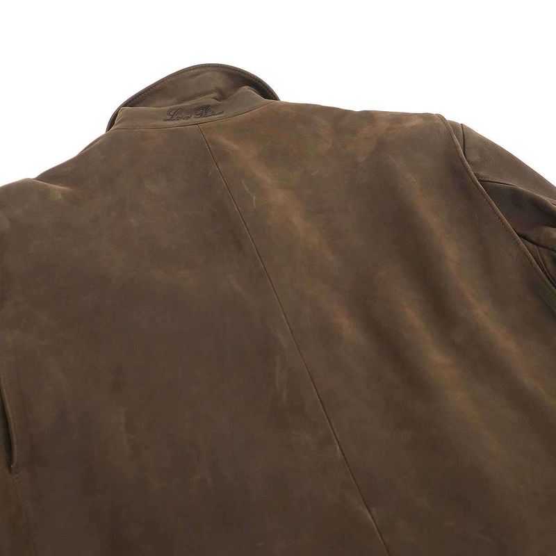 Loro Piana Cashmere Liner Leather Jacket Brown