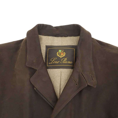 Loro Piana Cashmere Liner Leather Jacket Brown