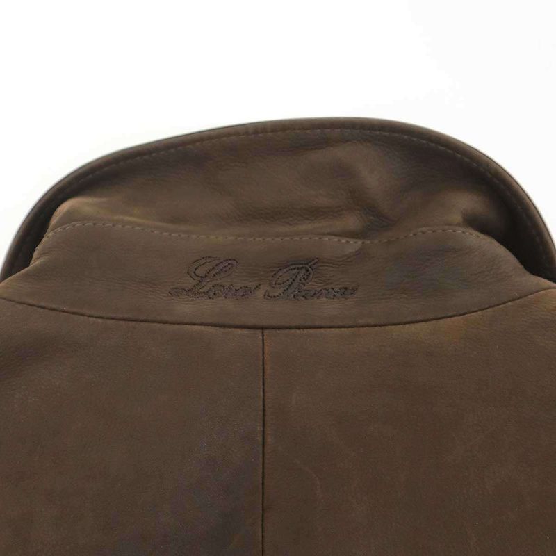Loro Piana Cashmere Liner Leather Jacket Brown