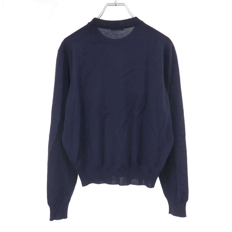 Balenciaga Embroidered Knit Sweater Navy XS