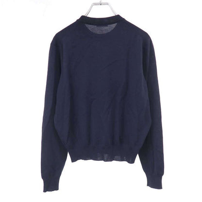 Balenciaga Embroidered Knit Sweater Navy XS