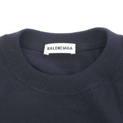 Balenciaga Embroidered Knit Sweater Navy XS