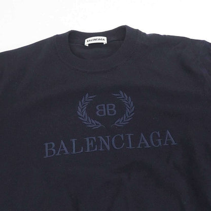 Balenciaga Embroidered Knit Sweater Navy XS