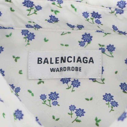 Balenciaga Flower Logo Jacquard Oversize Shirt White