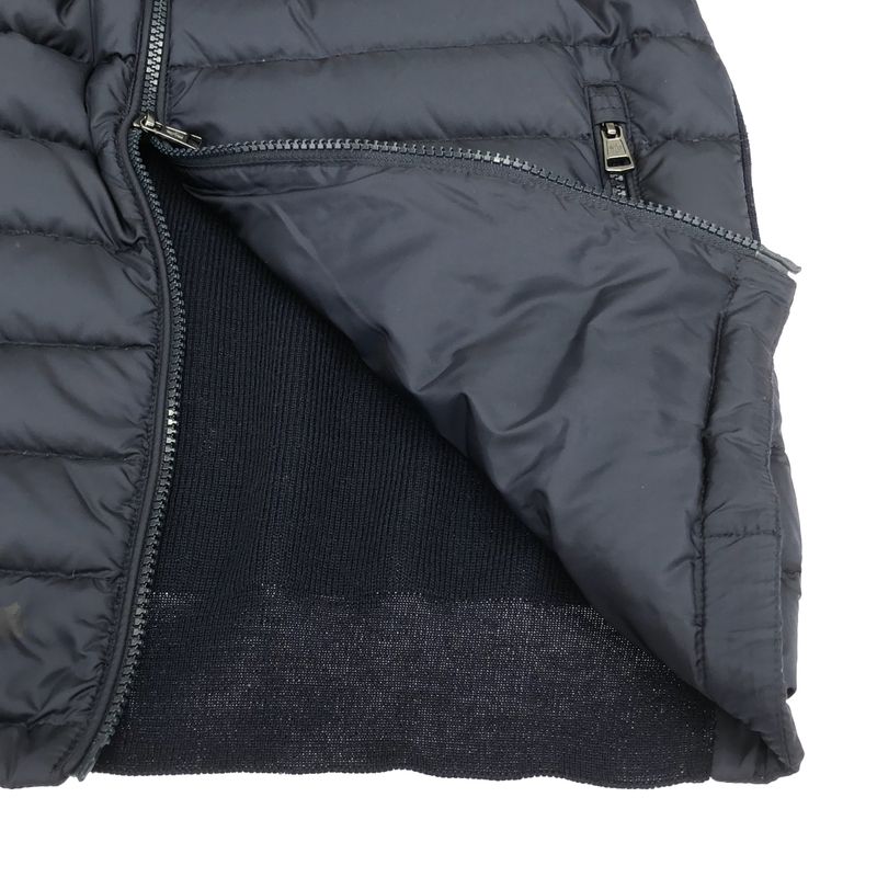 Moncler Maglione Tricot Cardigan Hybrid Nylon Knit Down Hoodie Navy