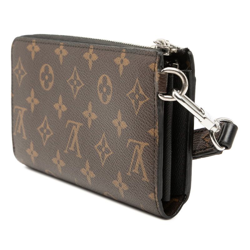 Louis Vuitton Monogram Macassar Zippy Dragonne L-shaped Zipper Wallet Brown
