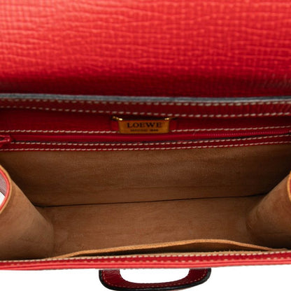 Loewe Barcelona 2-Way Shoulder Bag Red Leather