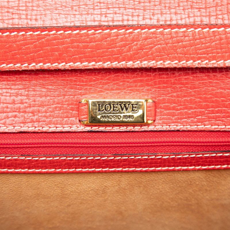 Loewe Barcelona 2-Way Shoulder Bag Red Leather