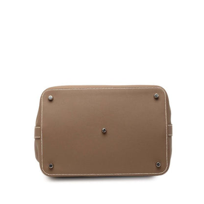 Hermes Toolbox 26 2-Way Shoulder Bag Etoupe Silver Voswift