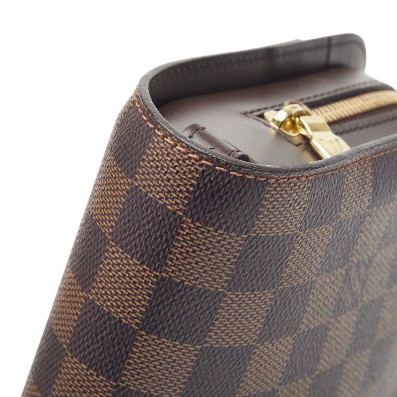 Louis Vuitton Damier Saint Clutch Brown Leather