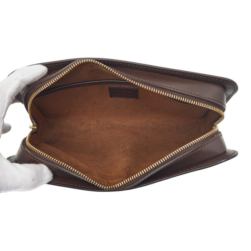 Louis Vuitton Damier Saint Clutch Brown Leather