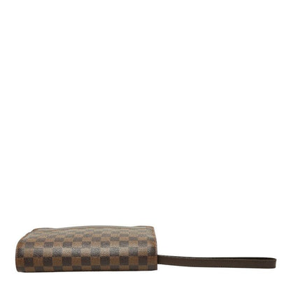Louis Vuitton Damier Saint Clutch Brown Leather