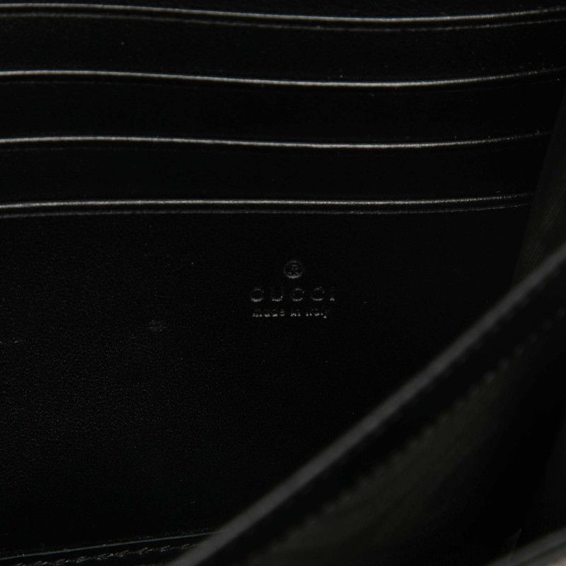 Gucci GG Marmont Chain Wallet Shoulder Bag Black Leather