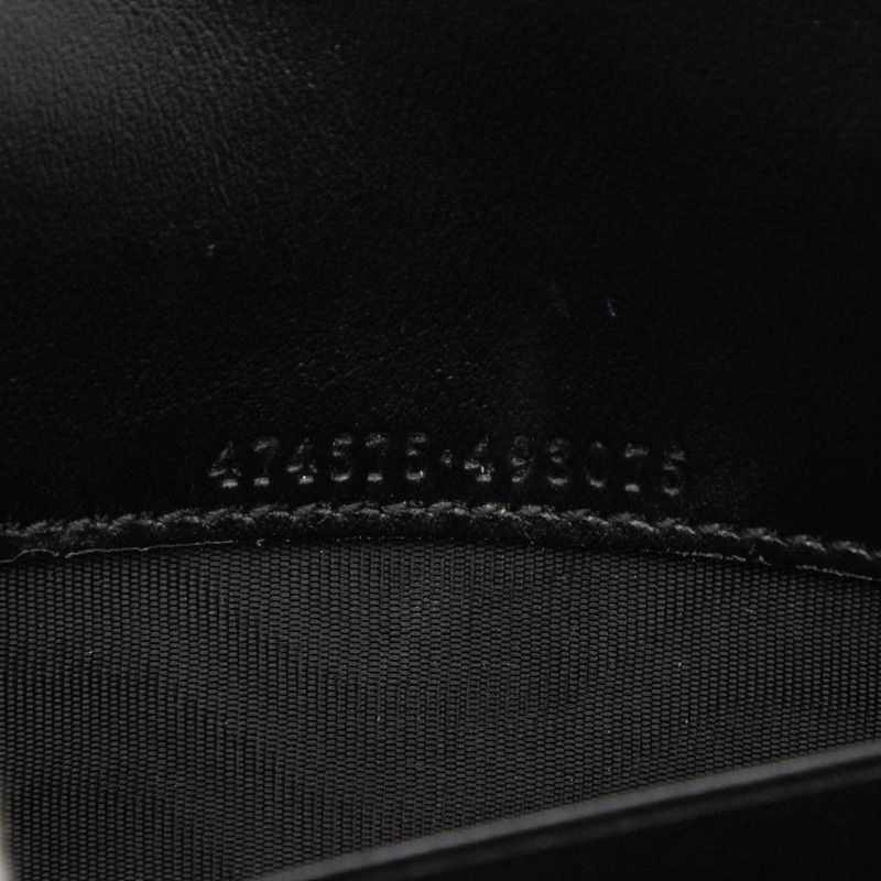 Gucci GG Marmont Chain Wallet Shoulder Bag Black Leather