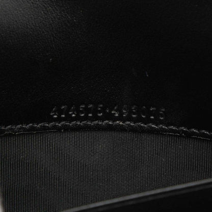 Gucci GG Marmont Chain Wallet Shoulder Bag Black Leather