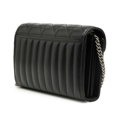 Gucci GG Marmont Chain Wallet Shoulder Bag Black Leather