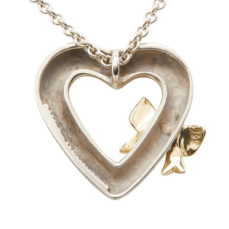Tiffany & Co Heart Ribbon Necklace Yellow Gold