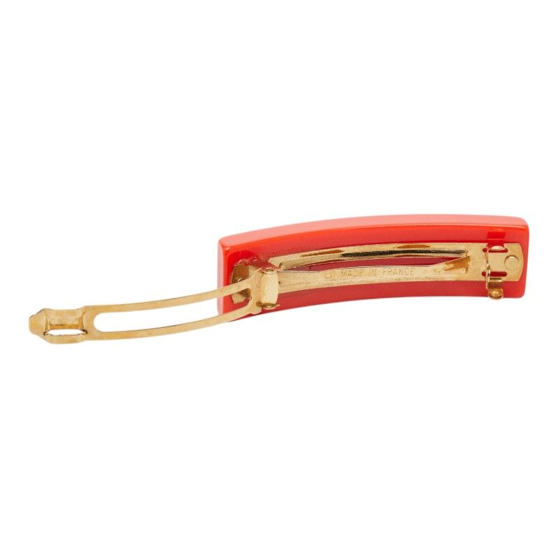 Louis Vuitton Studded Barrette Hair Orange Gold Plastic Plated