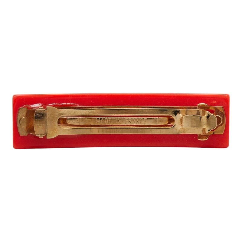 Louis Vuitton Studded Barrette Hair Orange Gold Plastic Plated